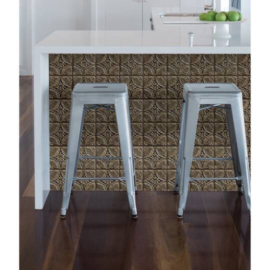 InHome Camden Antique Bronze Tin Peel & Stick Backsplash Tiles